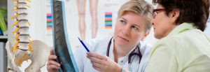 Doctor going over xray